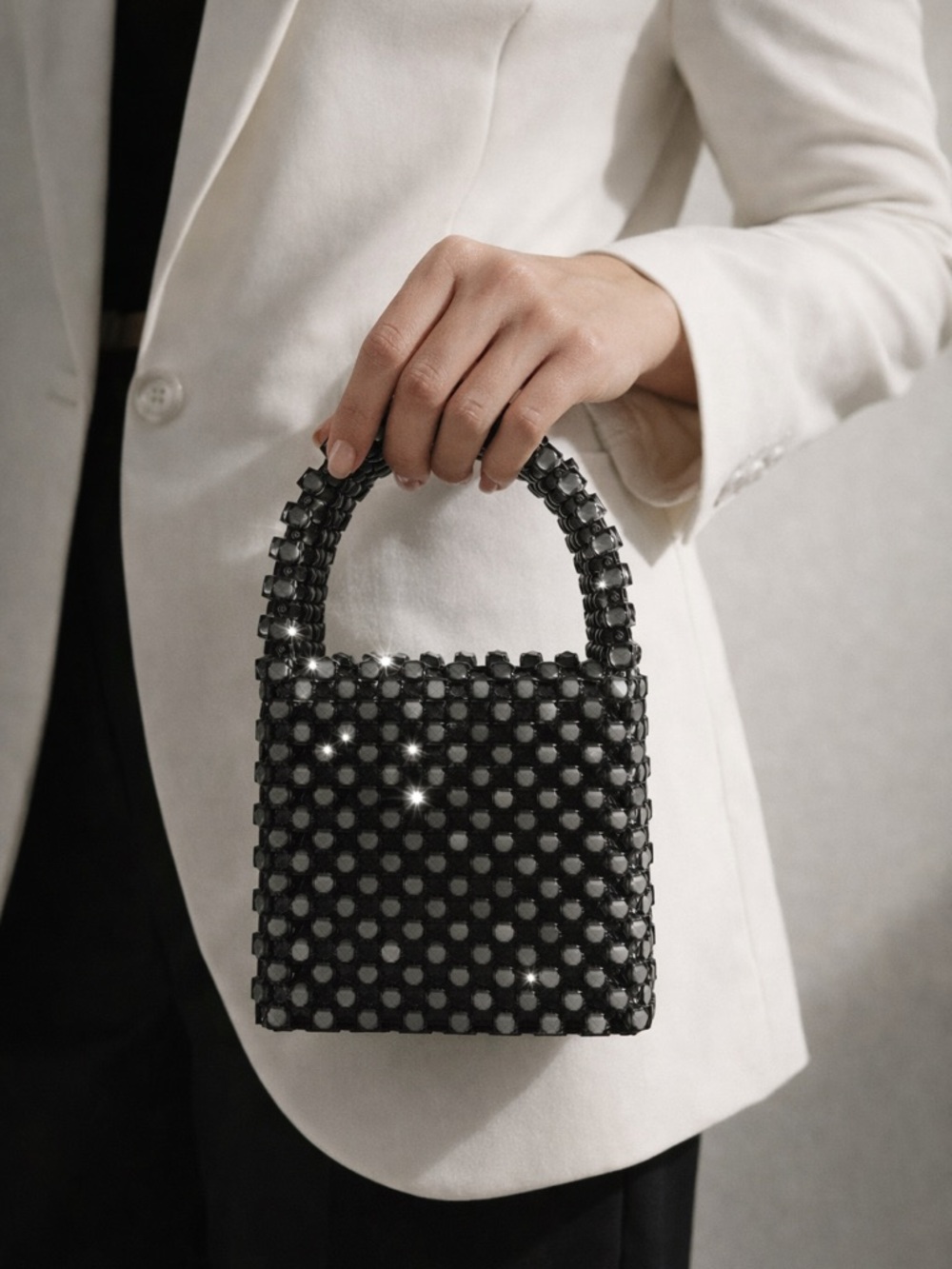 Gray Beaded Handbag - Picture 2 of 3